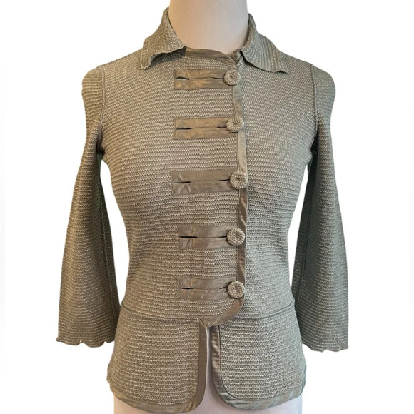Emporio Armani Collezioni Authentic Women Grey Rayon Blend Jacket Made in Italy - Picture 1 of 7